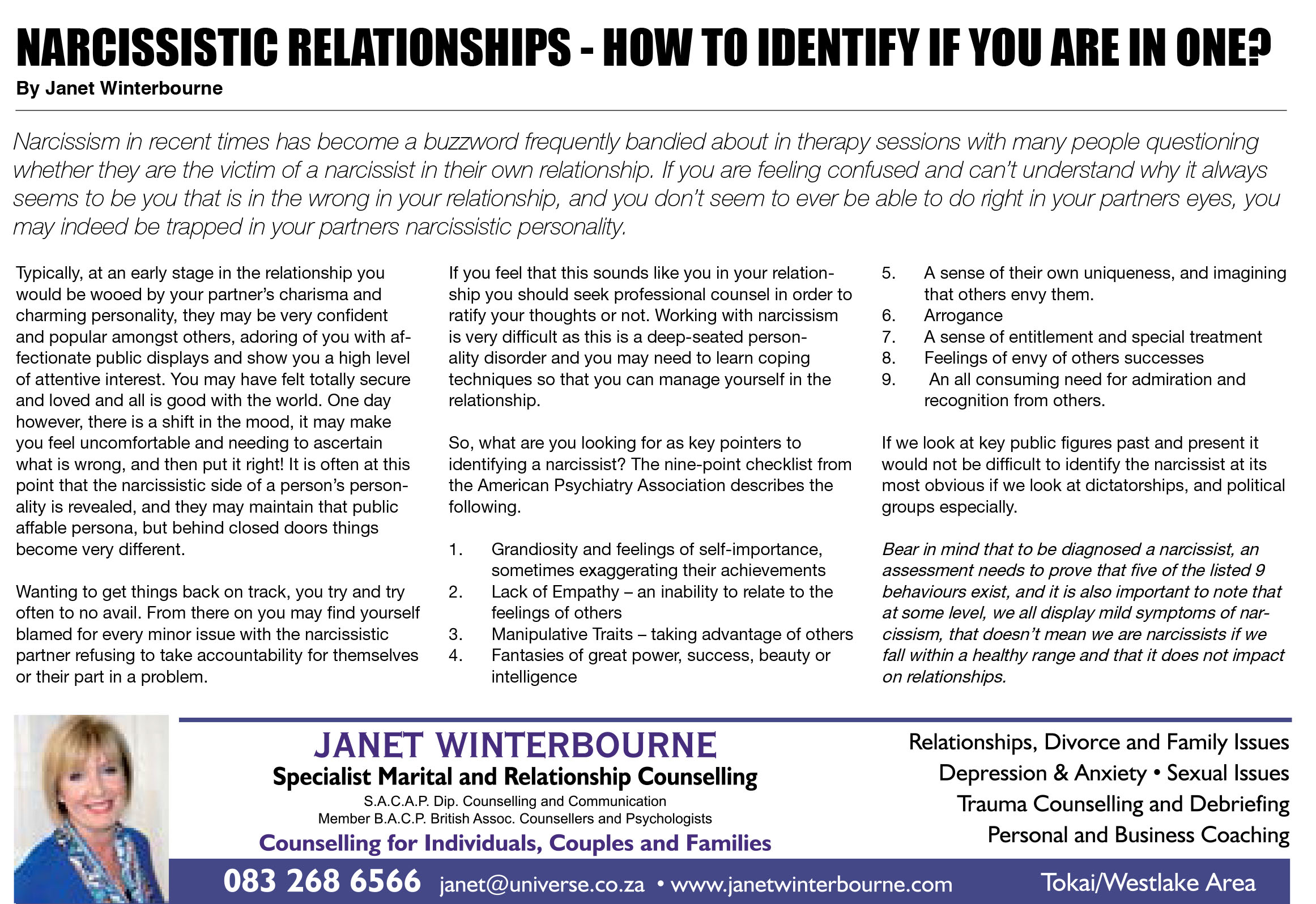 Narcissistic Relationships - How To Identify If You Are In One? | Psychologist Cape Town