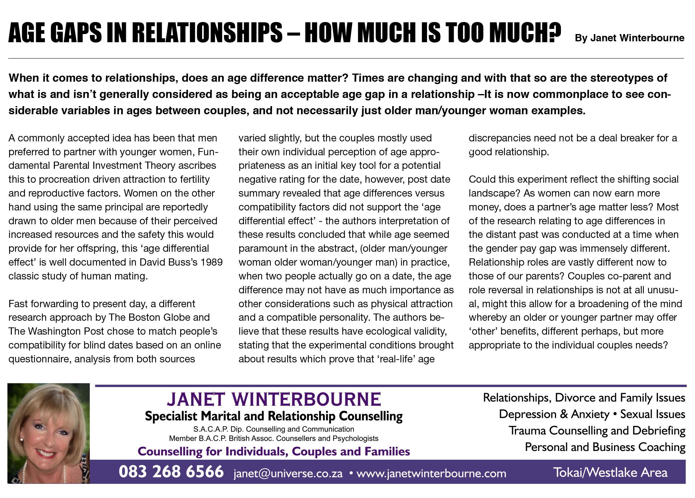 AGE GAPS IN RELATIONSHIPS – HOW MUCH IS TOO MUCH?