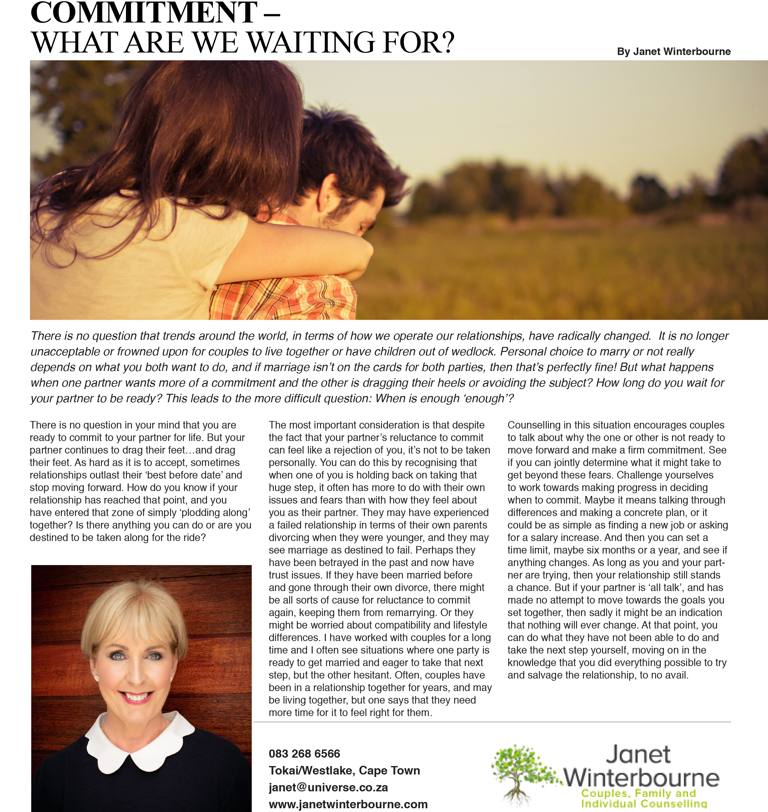 COMMITMENT – WHAT ARE WE WAITING FOR?  | Psychologist Cape Town